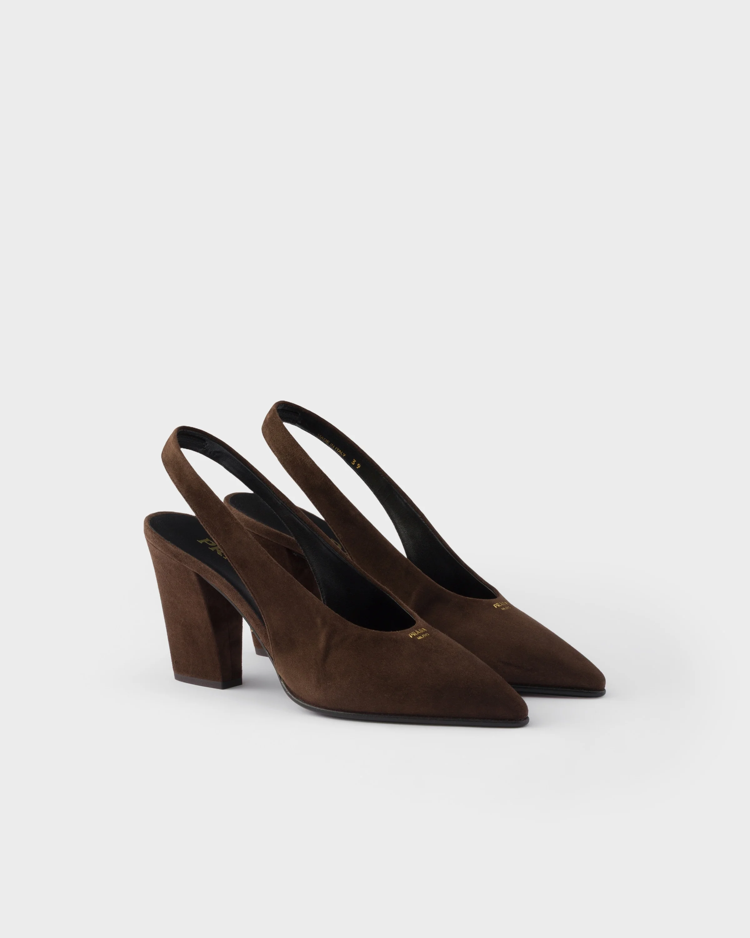 Suede leather slingback pumps - 1