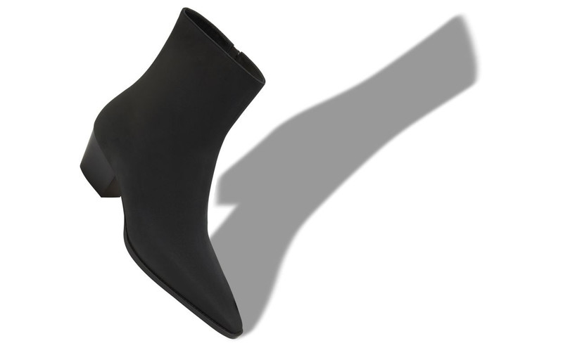 Manolo Blahnik Black Nubuck Ankle Boots outlook
