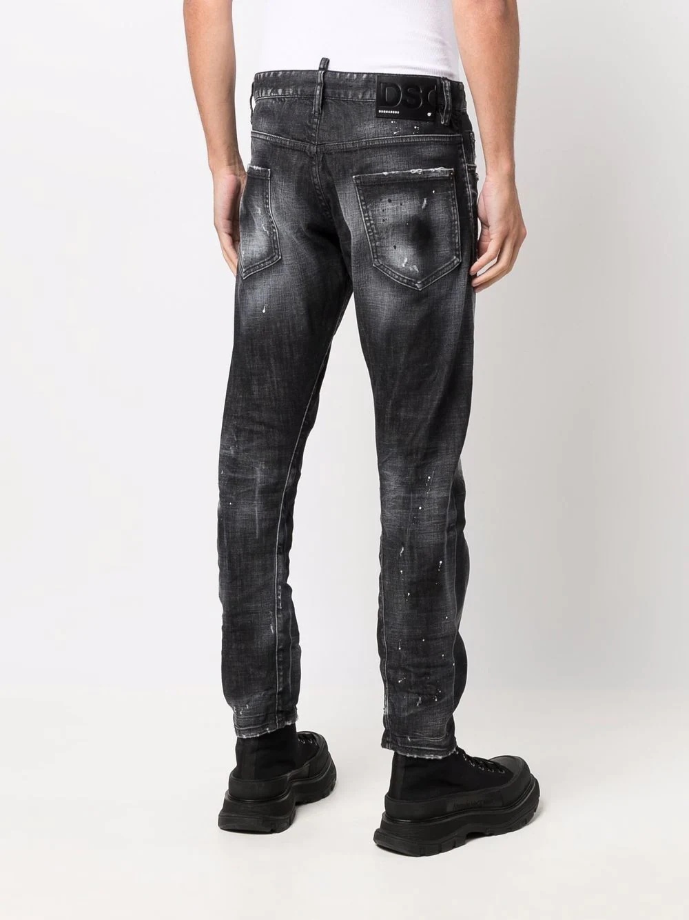 faded distressed slim-fit jeans - 4