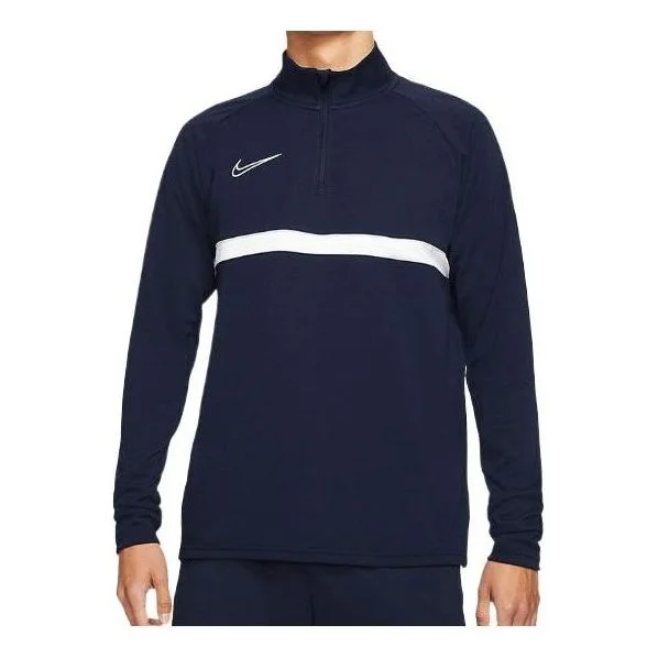 Men's Nike DRI-FIT ACADEMY Logo Printing Long Sleeves Dark Blue T-Shirt CW6111-451 - 1