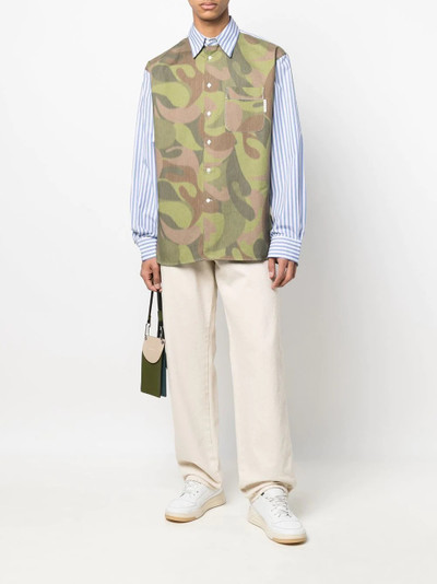 Marni striped camouflage-print shirt outlook