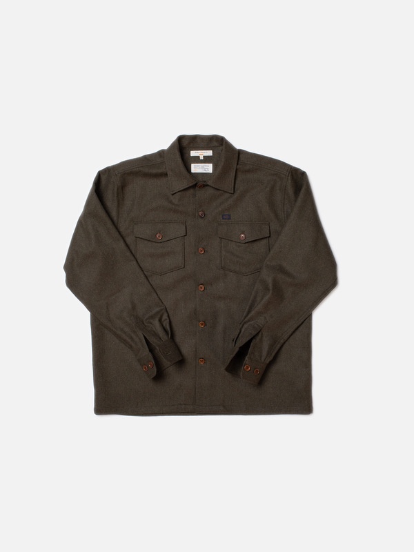 Vincent Melange Board Shirt Green Melange - 1