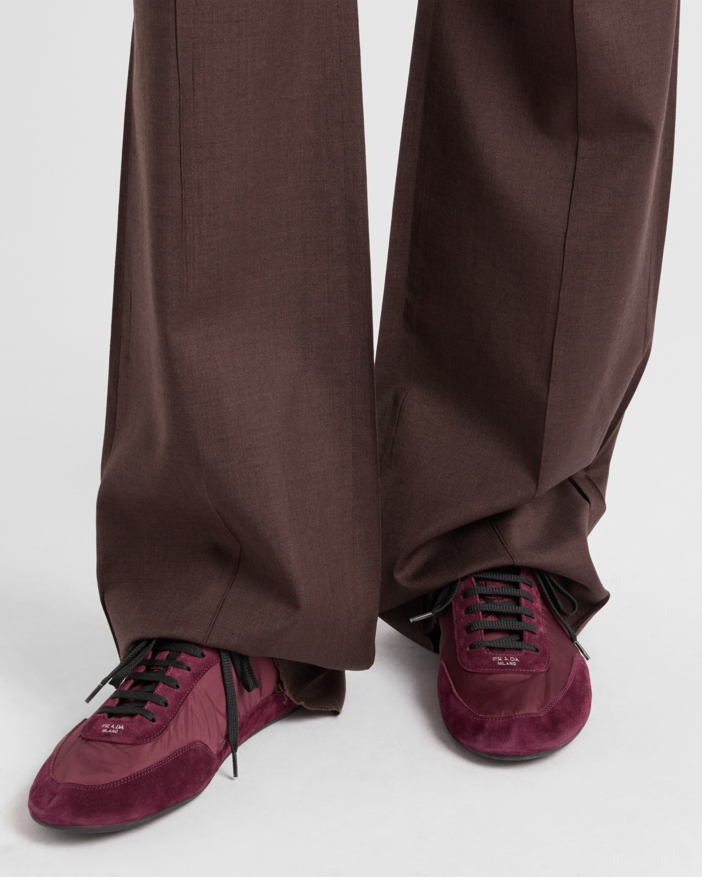 Collapse Re-Nylon and suede elasticized sneakers - 3