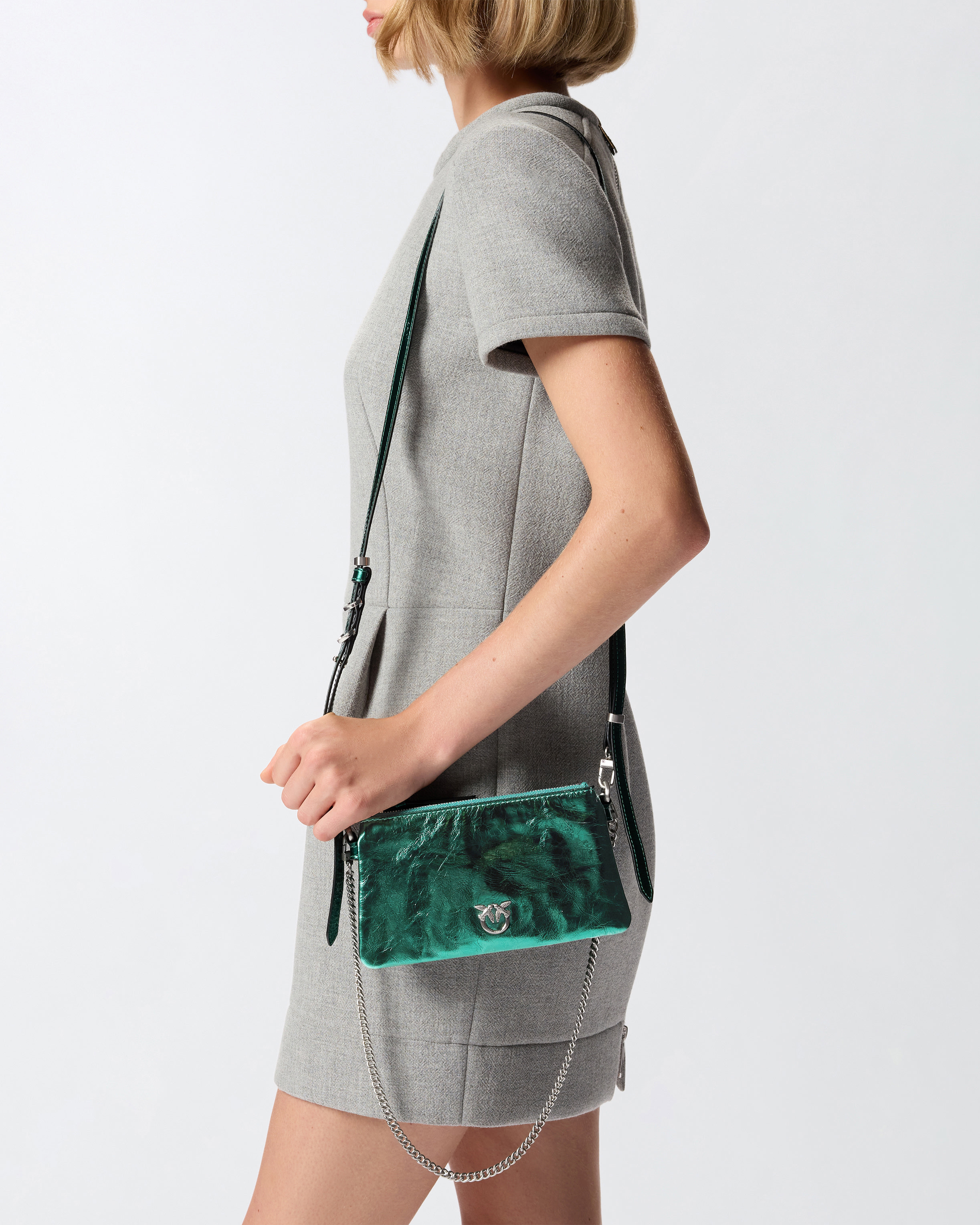 MINI DOUBLE BAG IN LAMINATED LEATHER - 5