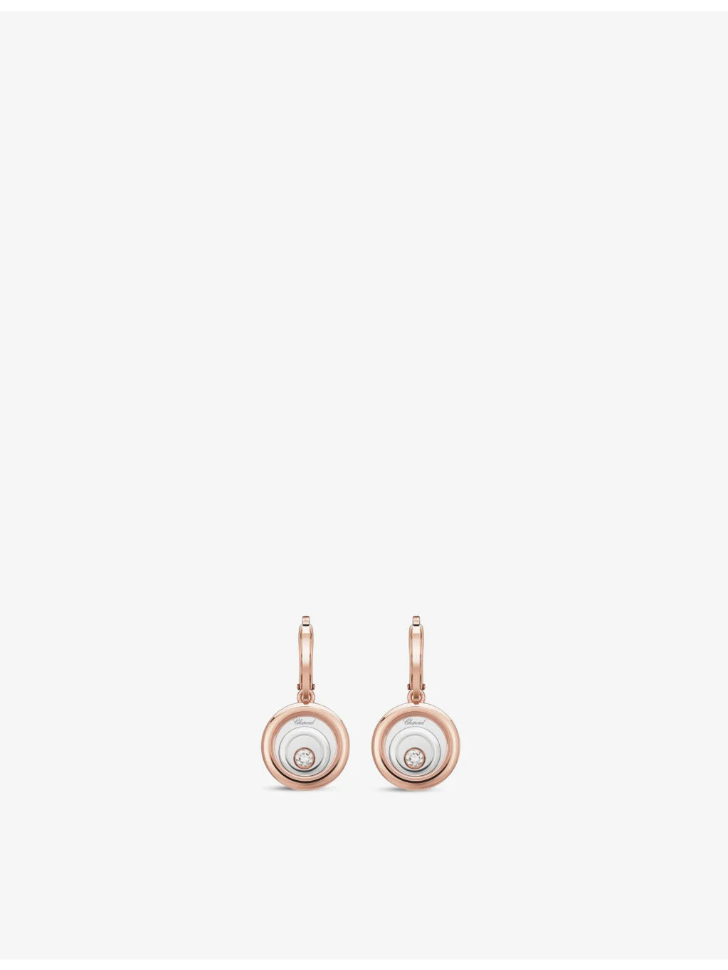 Happy Spirit 18ct Rose and White-Gold and 0.19ct Diamond Earrings - 1