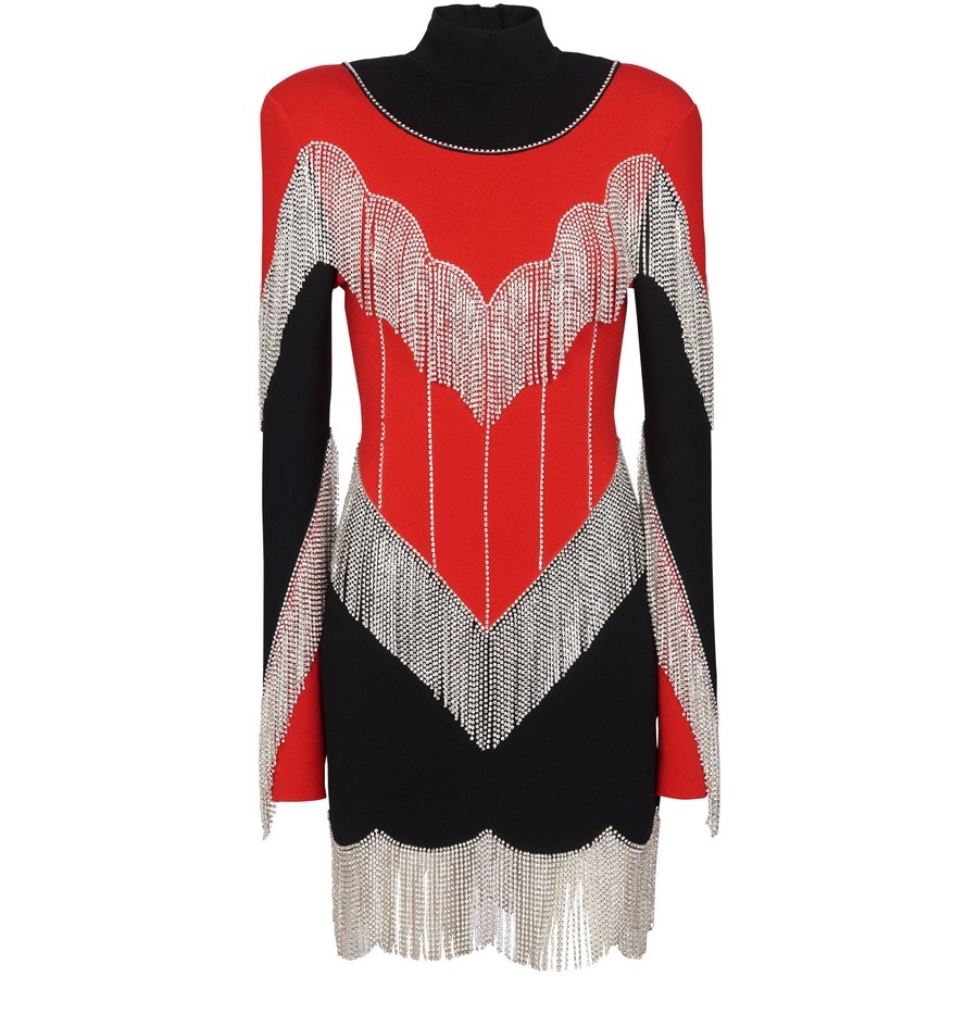 Fringed Knit Dress - 1