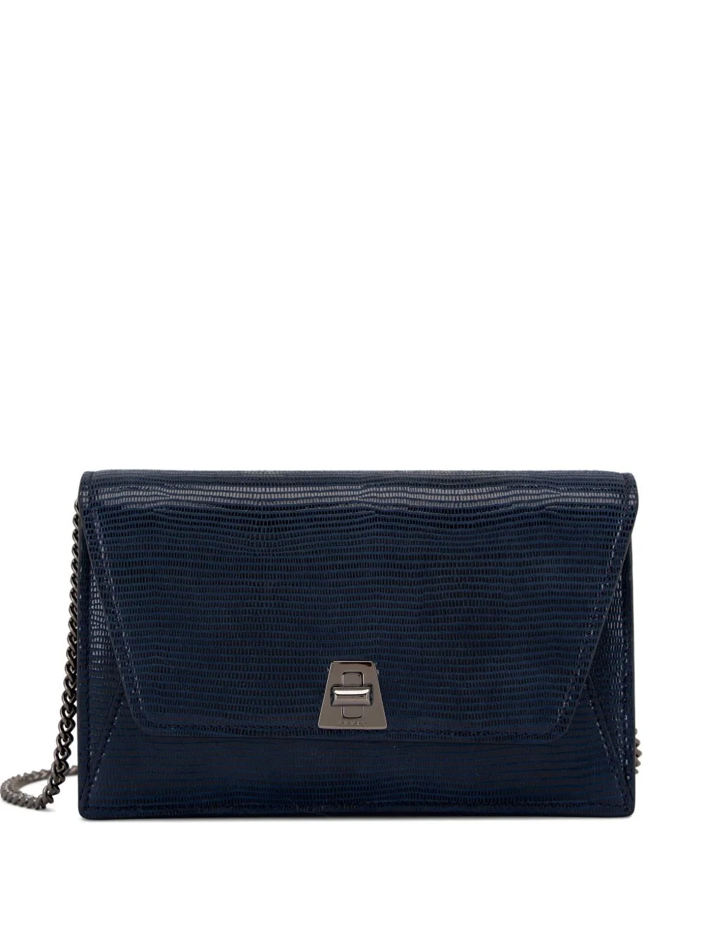 Anouk chain-strap lizard-effect clutch bag - 1