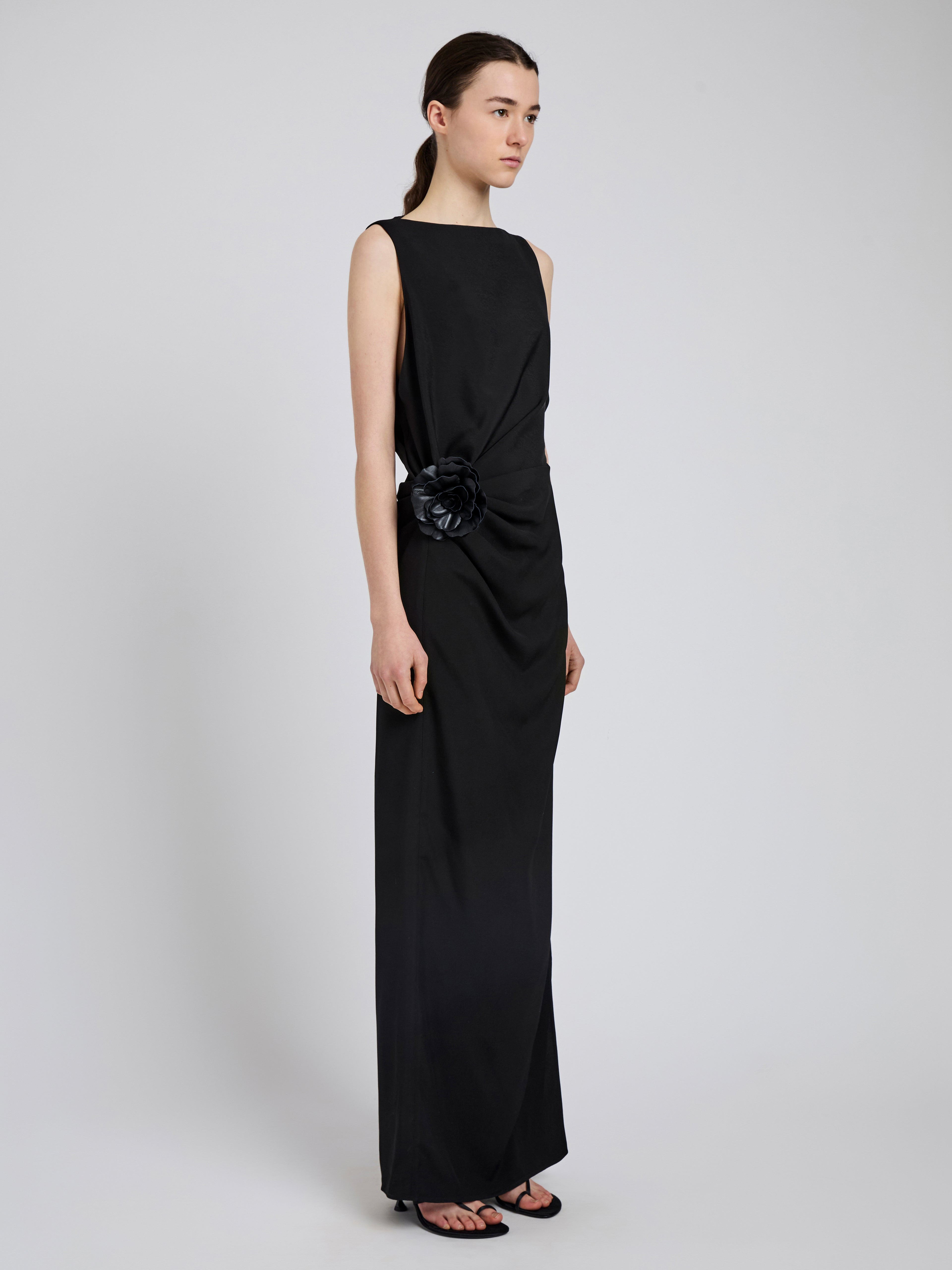 Indria Dress in Matte Double Crepe - 3
