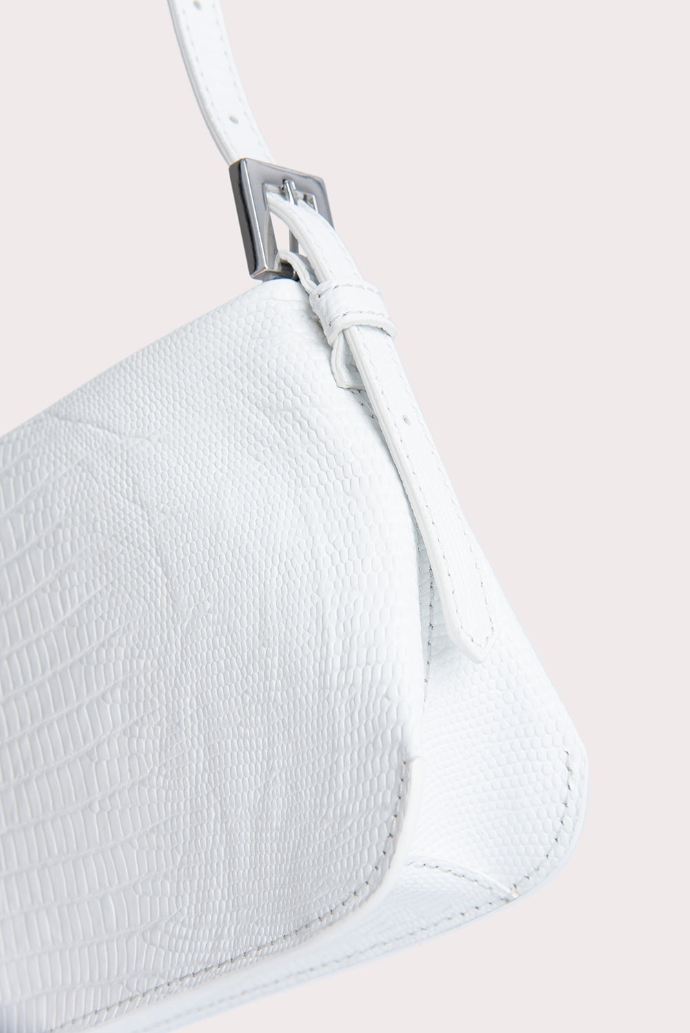 Dulce White Lizard Embossed Leather 5