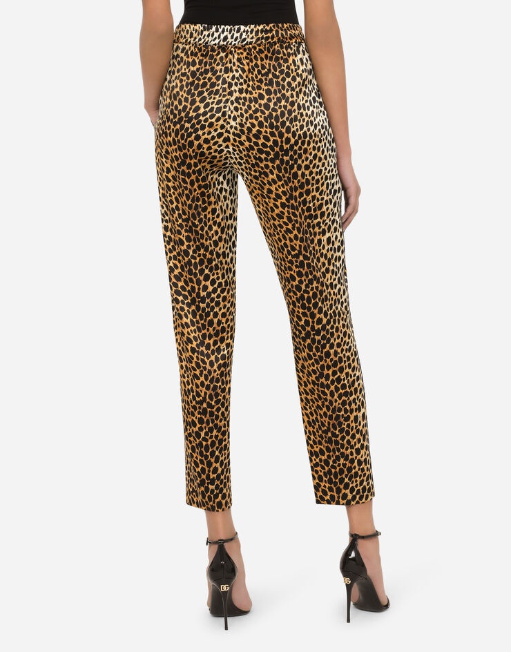 Ocelot-print satin pajama pants - 5