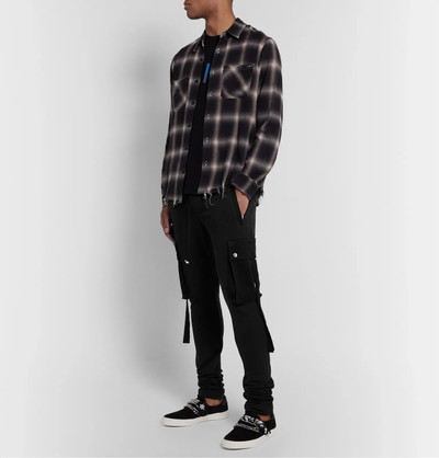 AMIRI Slim-Fit Tapered Twill-Trimmed Loopback Cotton-Jersey Cargo Sweatpants outlook