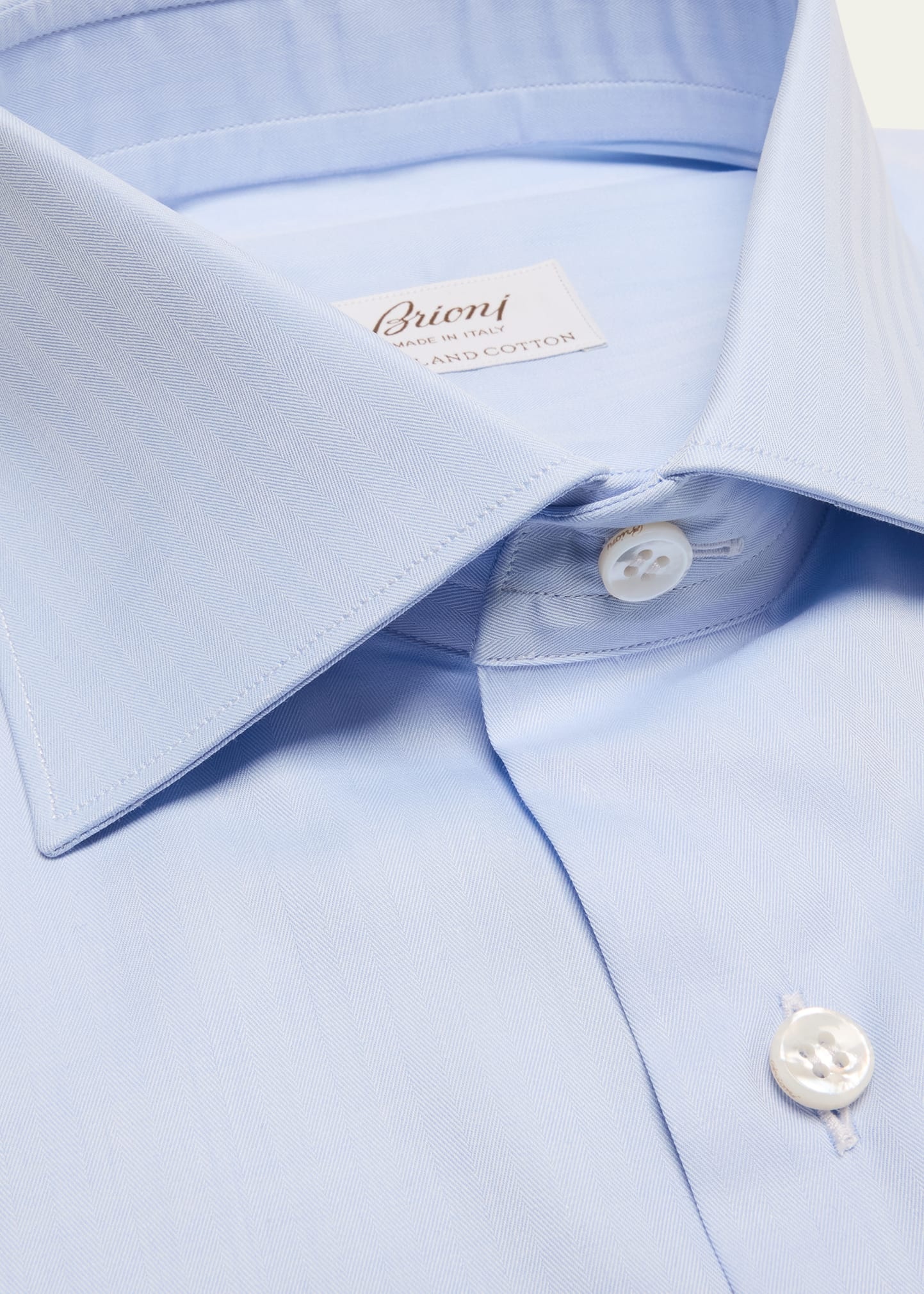 Men's Sea Island Cotton Herringbone Dress Shirt - 2