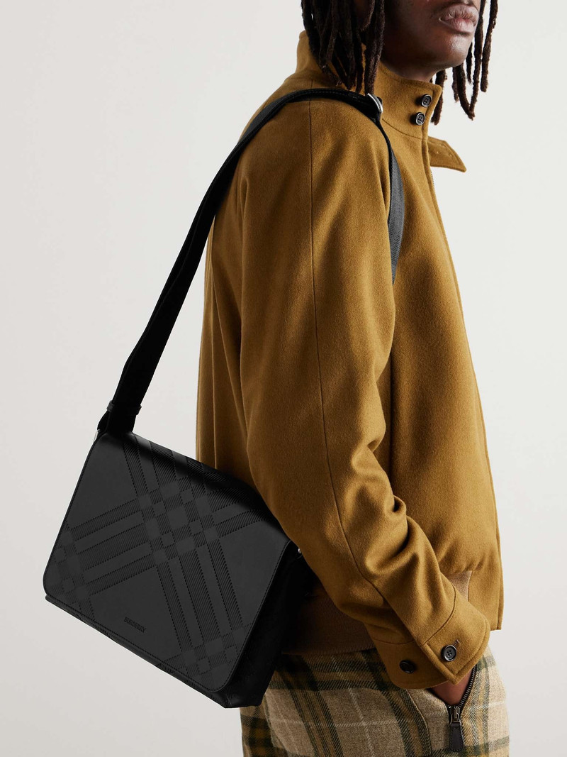 Burberry Embossed Leather Messenger Bag outlook