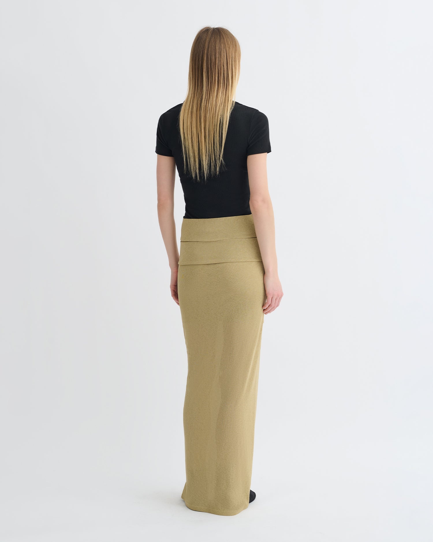 Draped Mesh Jersey Maxi Skirt - 3