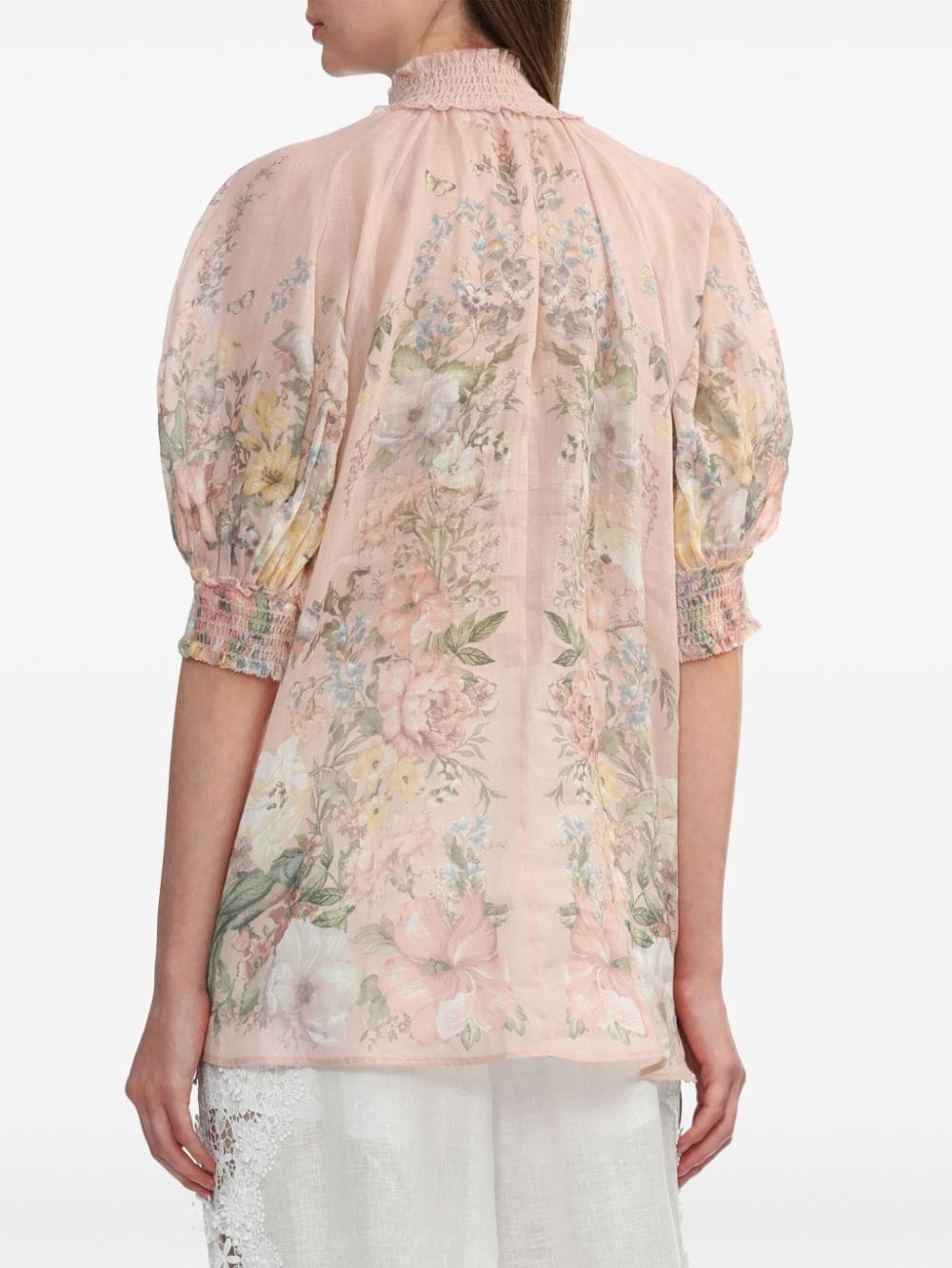 Waverly floral-print ramie blouse - 4