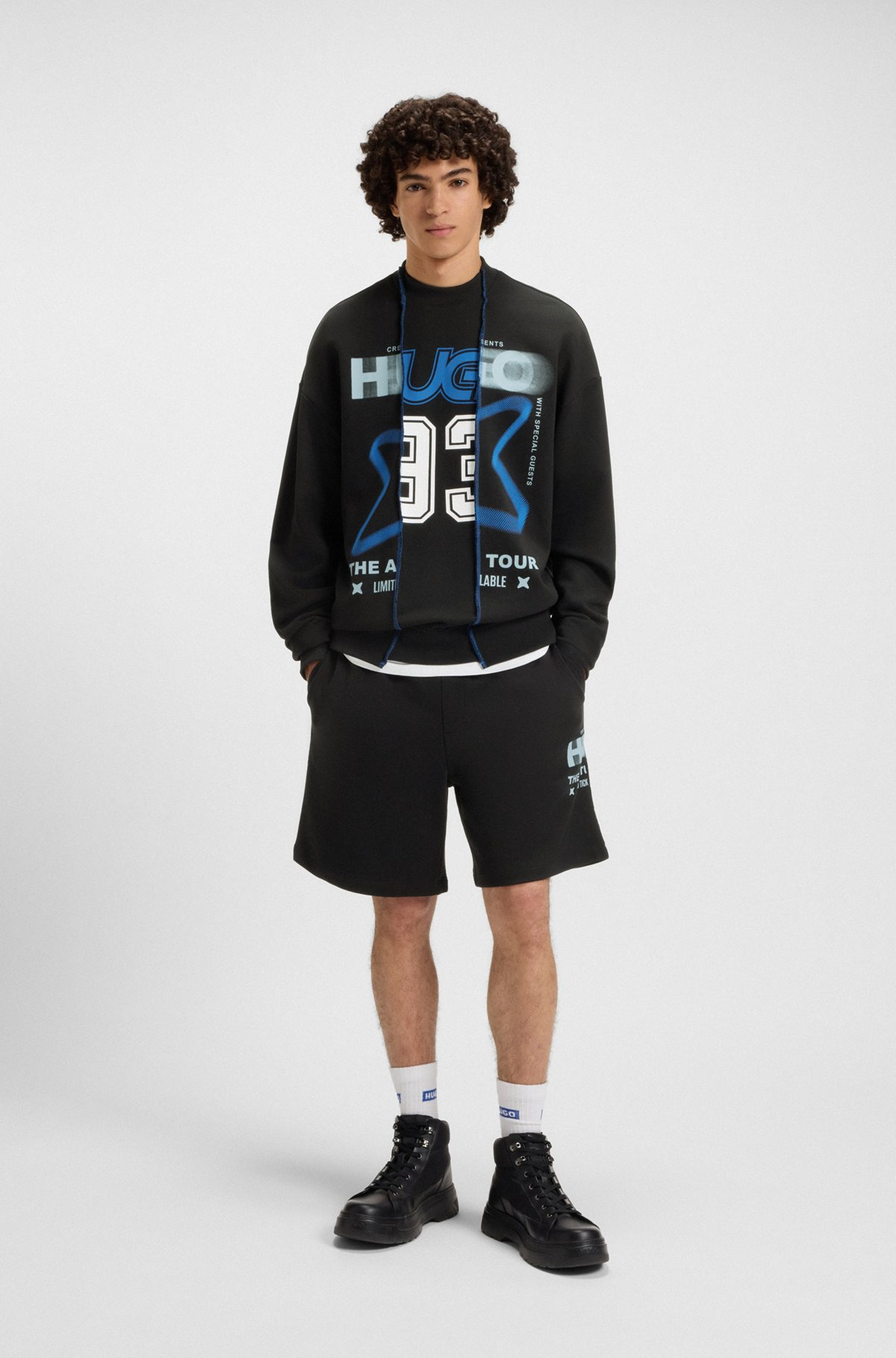 COTTON-TERRY SHORTS WITH MIXED LOGO ARTWORK - 4