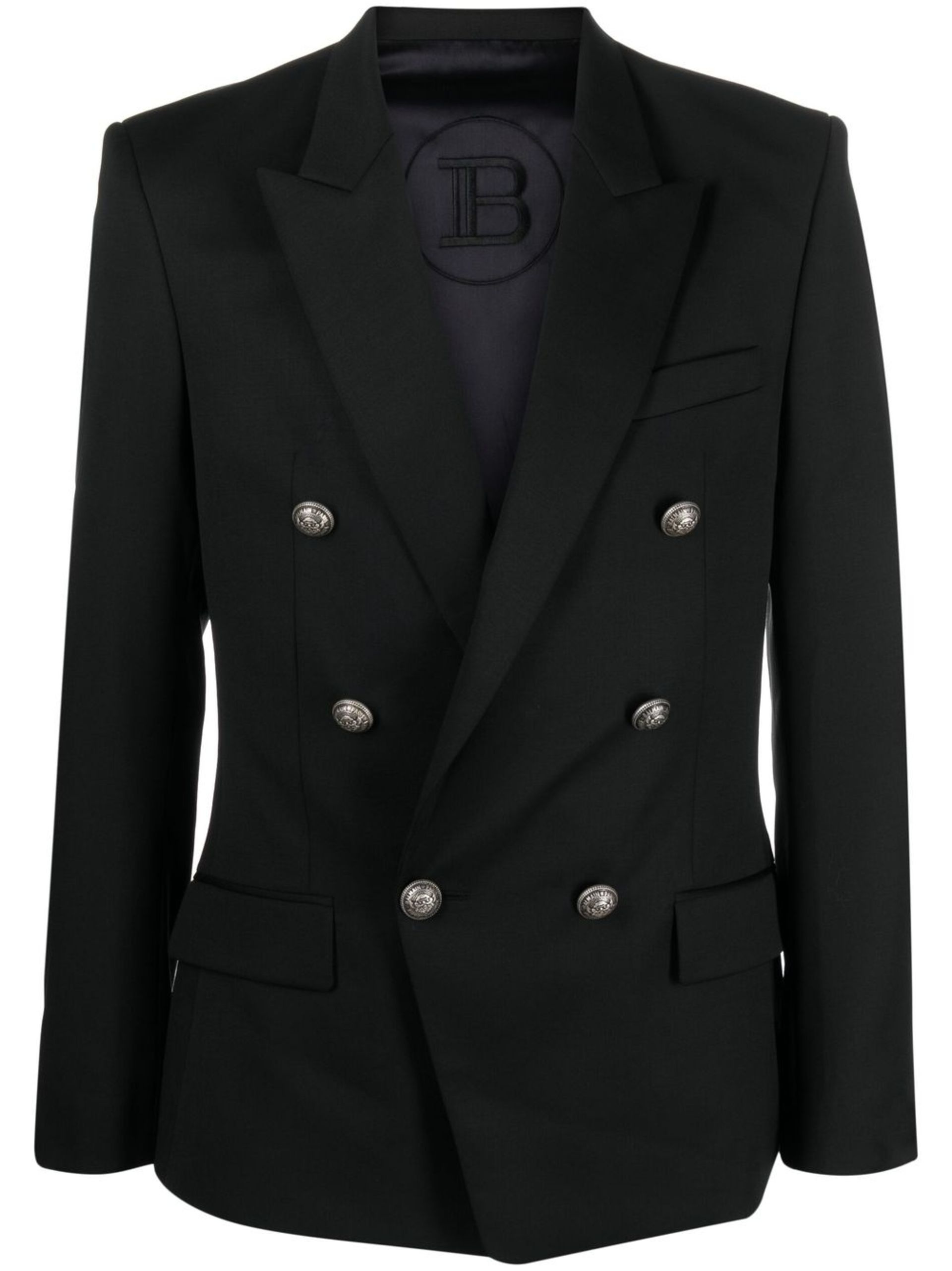 double-breasted wool blazer - 1