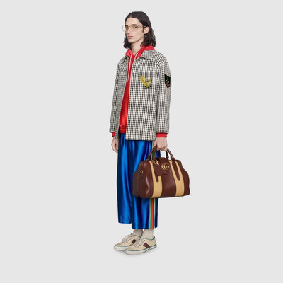 GUCCI Shiny jersey hooded sweatshirt with Web outlook