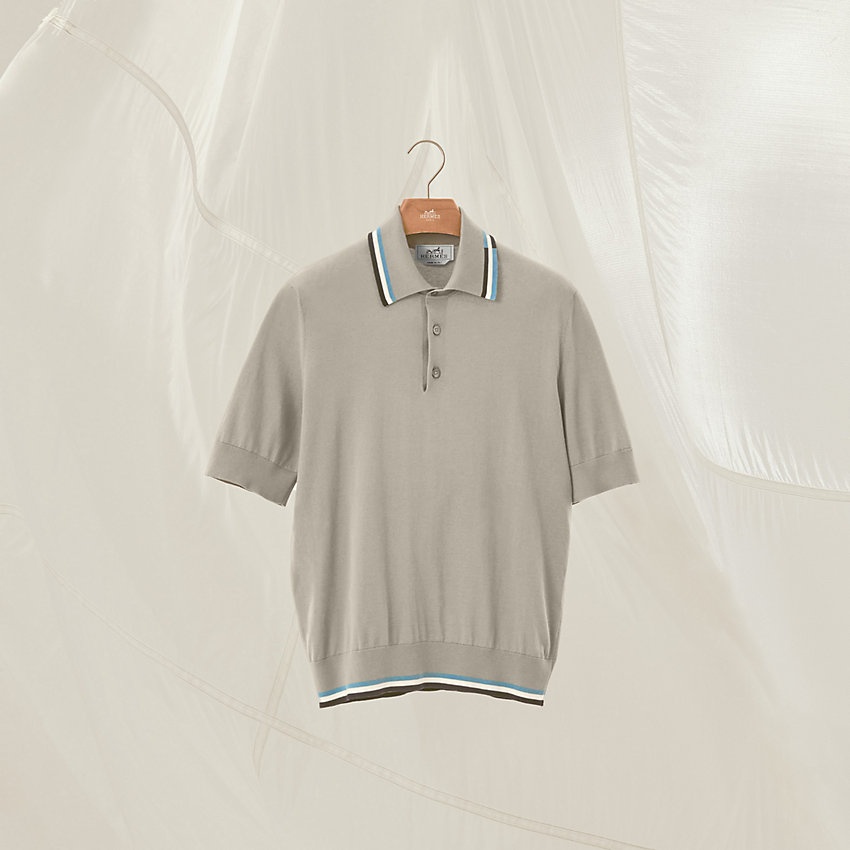 "Rayures & twist" V- neck polo shirt - 4