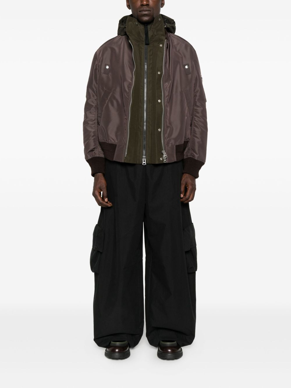 hooded zip-front bomber jacket - 2