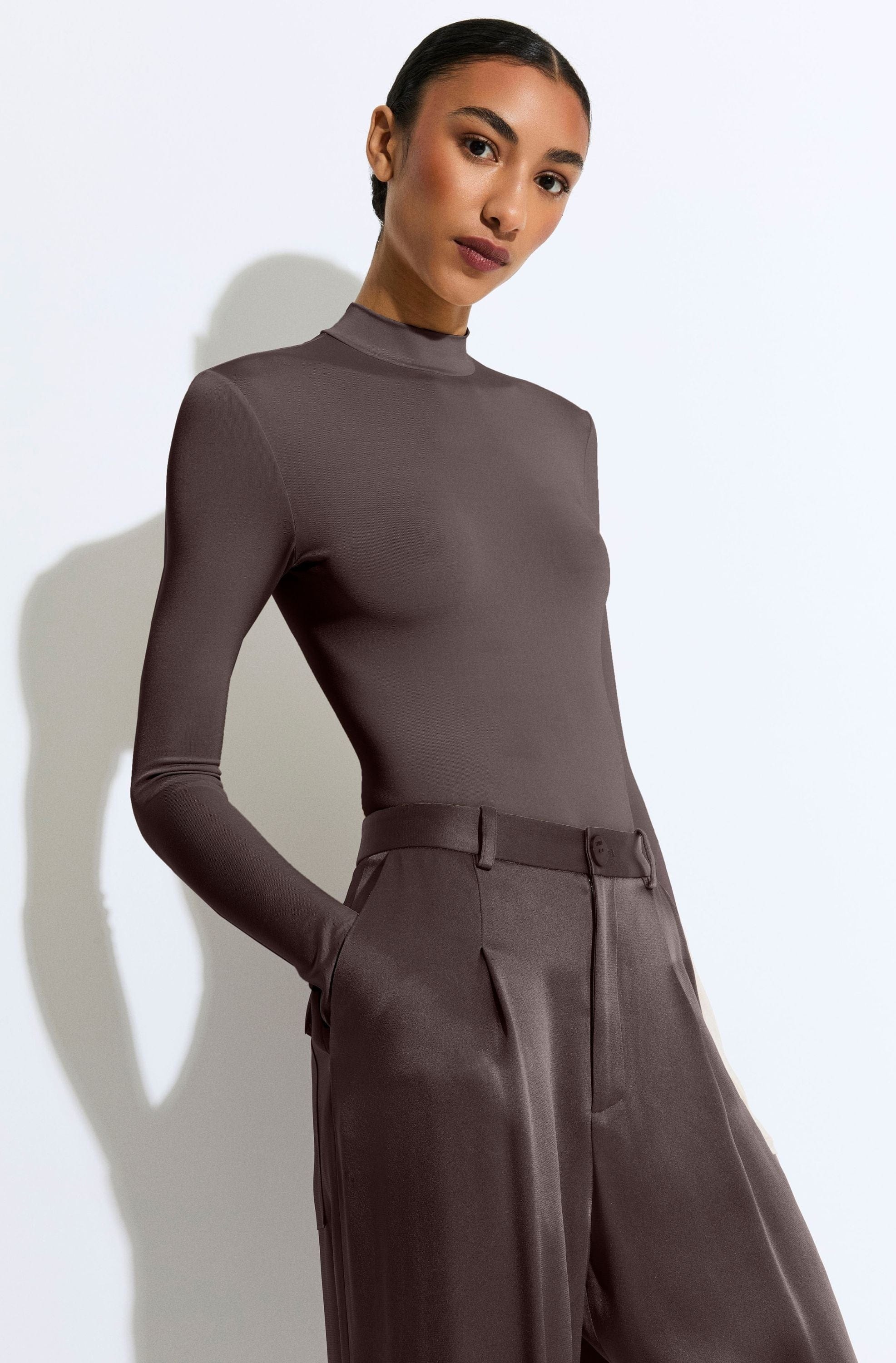 Lightweight Jersey Mock Neck Bodysuit - 4