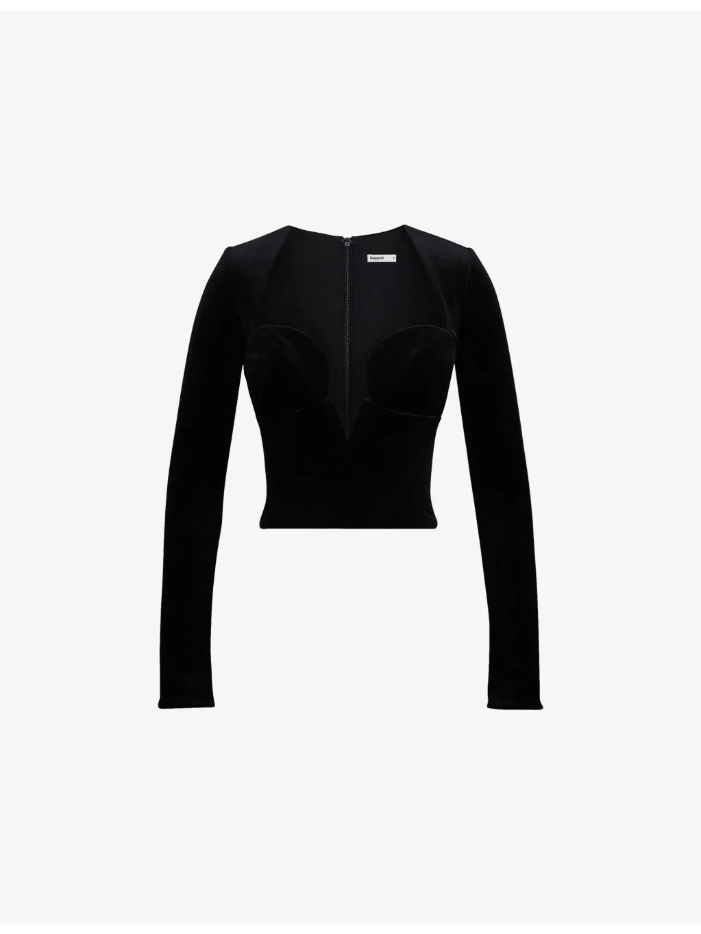 Sierra Long-Sleeve Velvet-Jersey Corset Top - 1