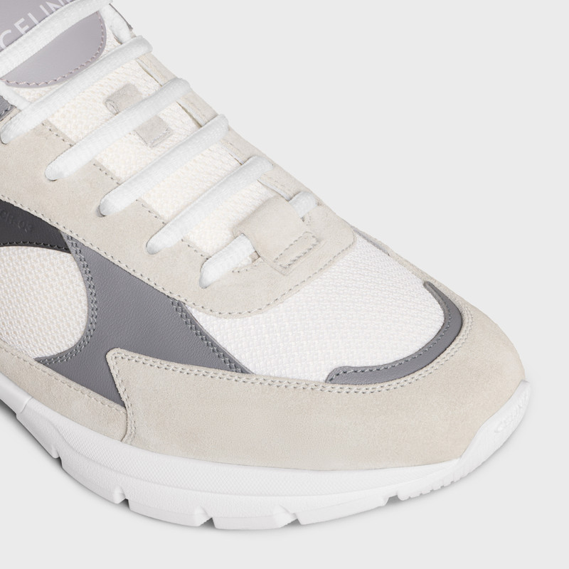 CELINE RUNNER CR-03 LOW LACE-UP SNEAKER in MESH, SUEDE CALFSKIN AND CALFSKIN 4