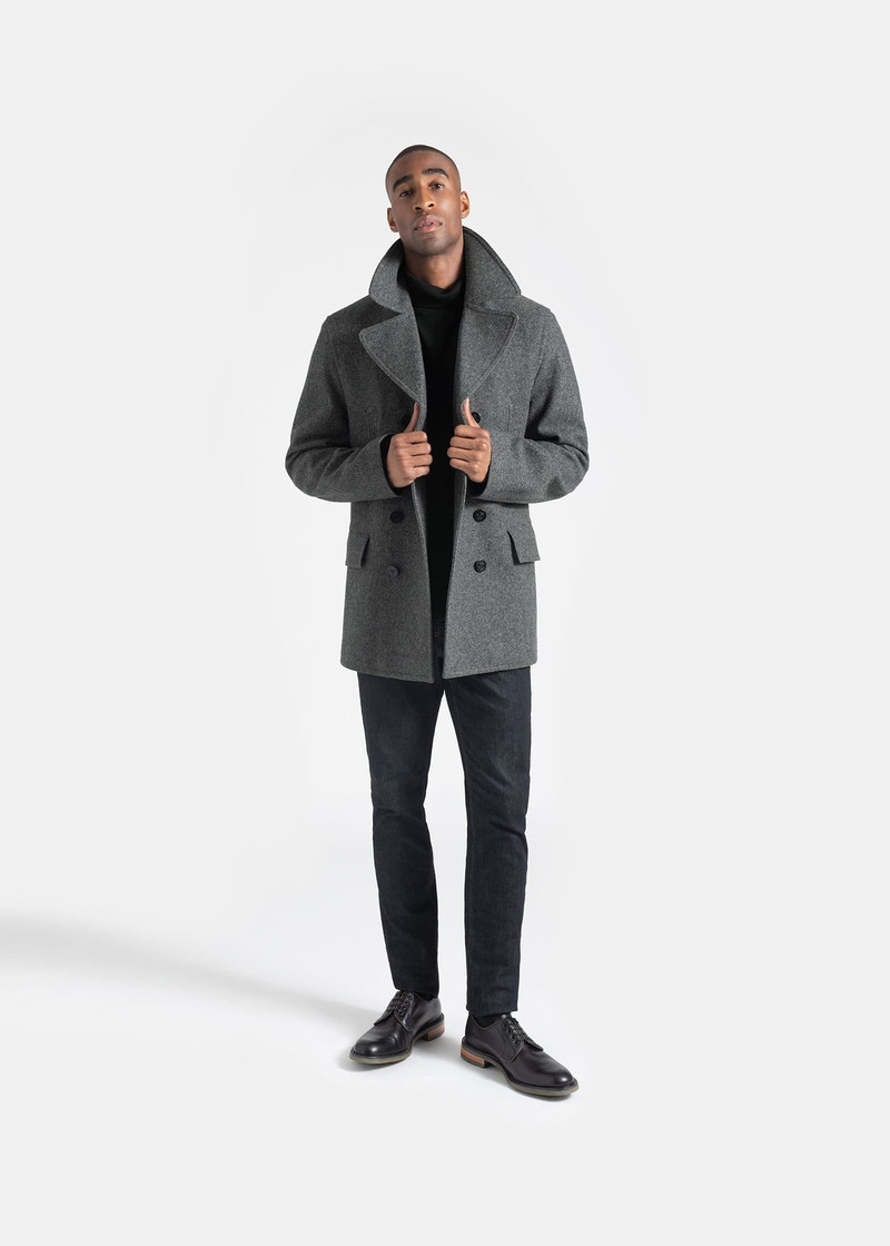 GLOVERALL Men's Churchill Peacoat Grey outlook