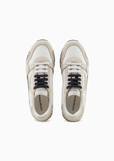 EMPORIO ARMANI Mesh sneakers with suede details and eagle patch outlook