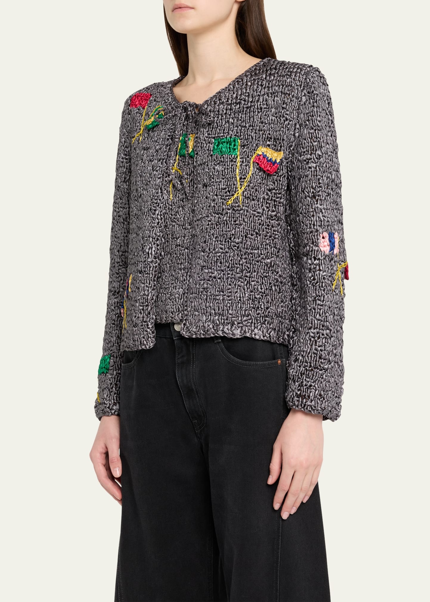Promenade Raised Flag Crochet Cardigan - 4