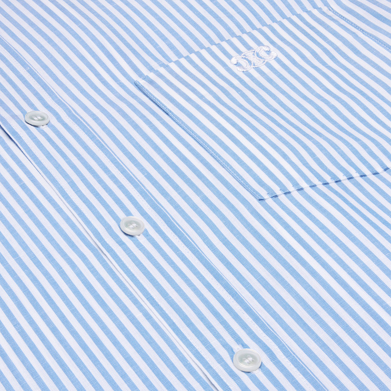 loose shirt in striped cotton linen 4