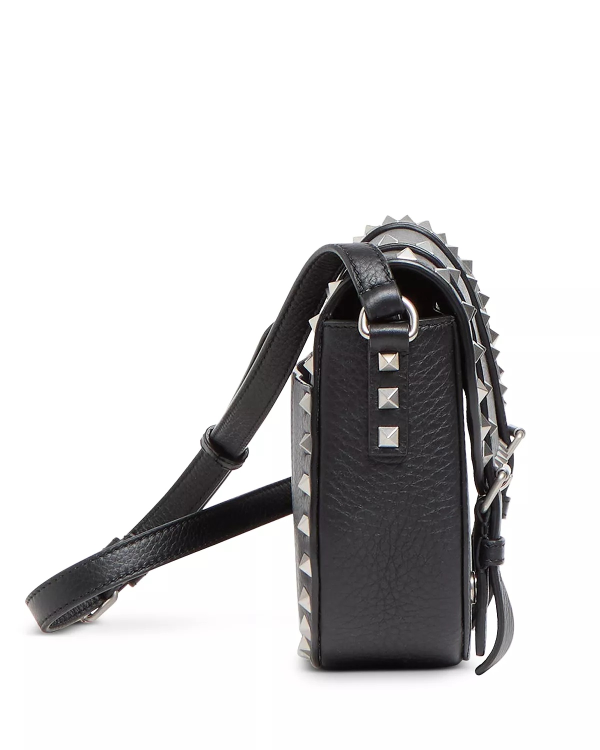 Rockstud Textured Leather Messenger Bag - 4