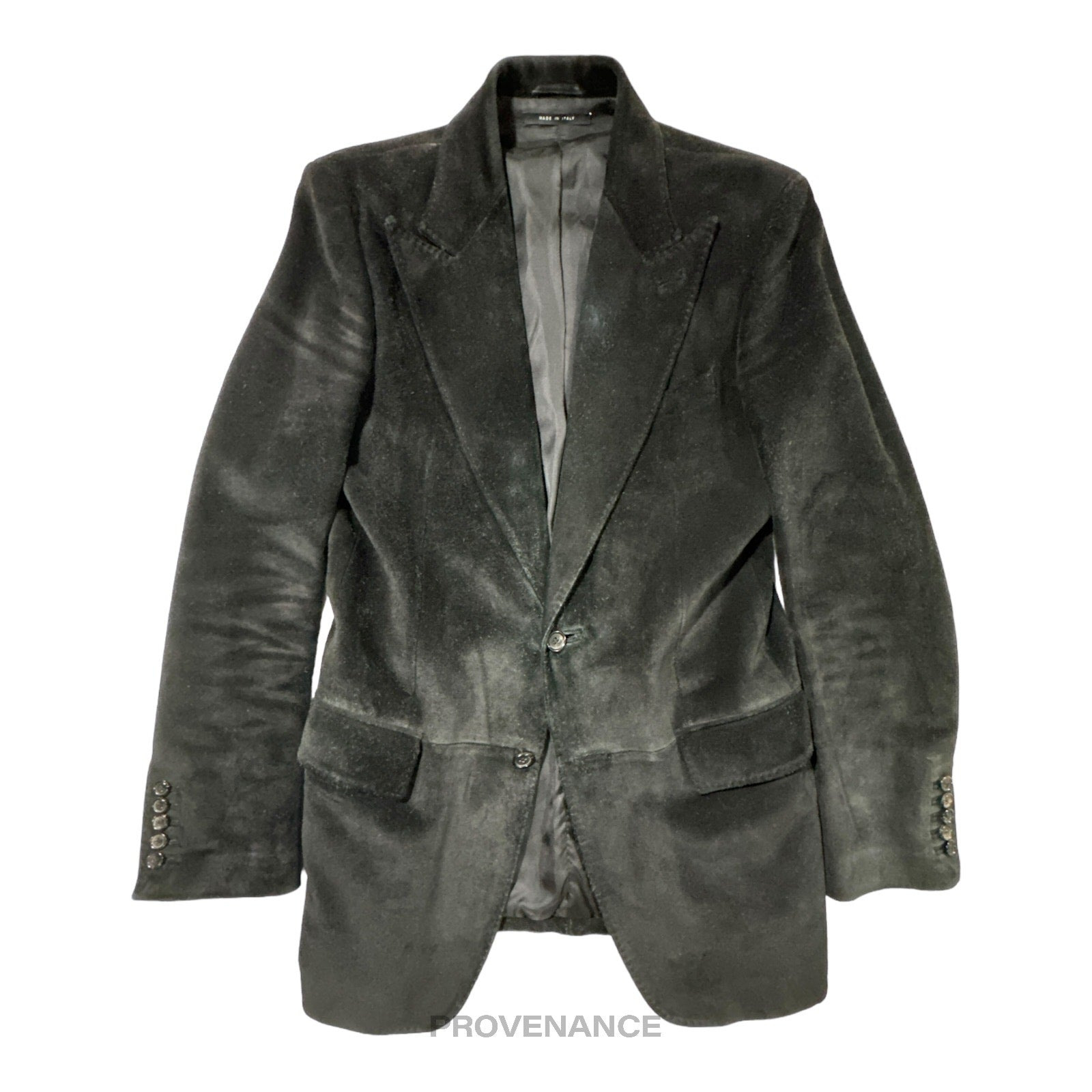 Gucci Heavy Suede Peak Lapel Coat Tom Ford - Black 46 36 - 9