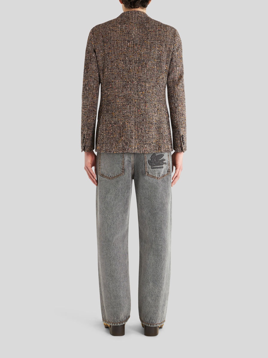 WOOL JACKET WITH CHECK WORKING - 4