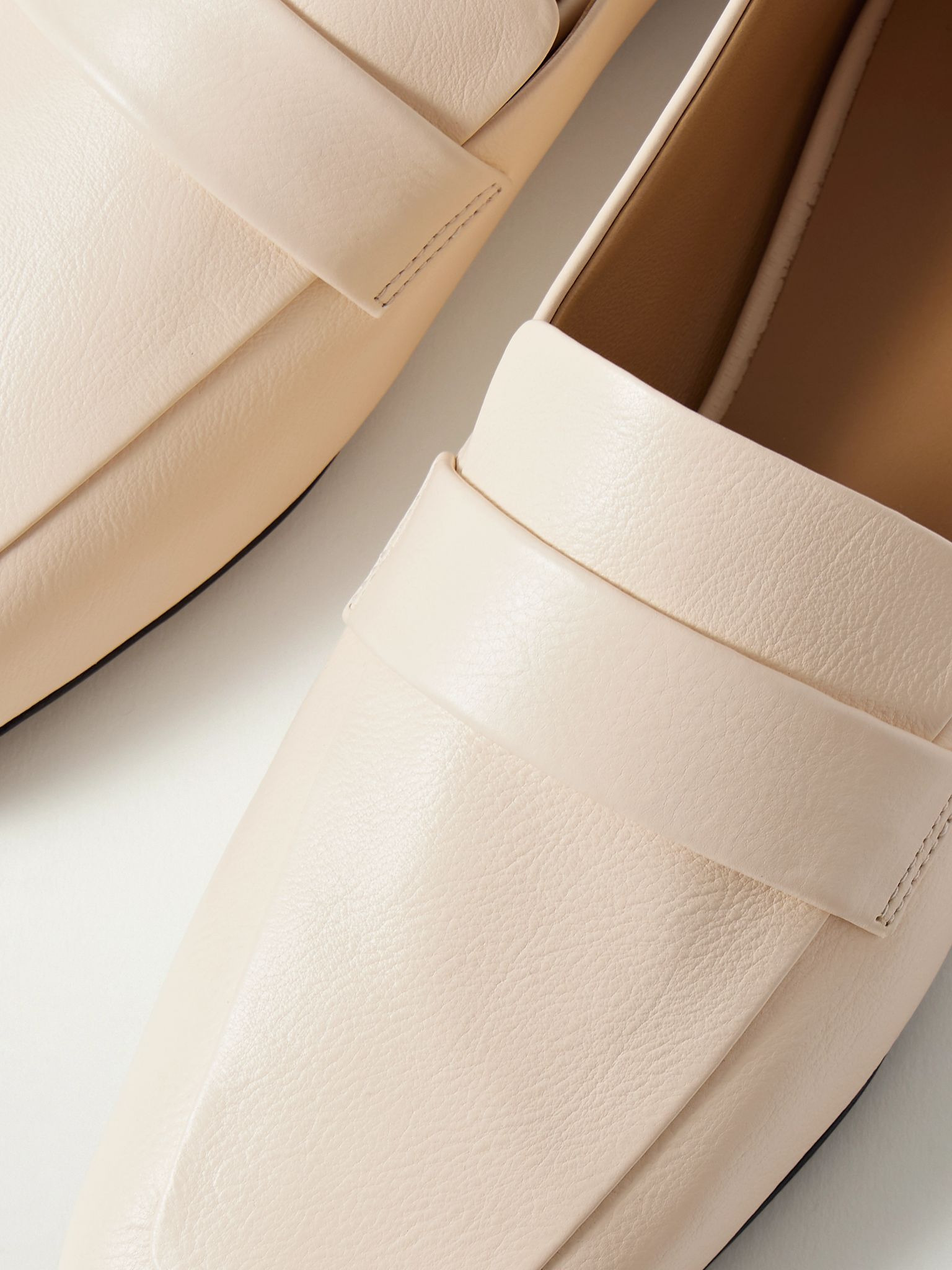 Leather loafers Cream - 4