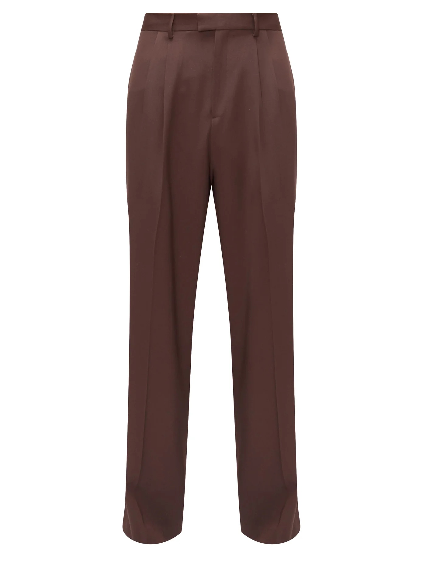 Wide-leg wool-twill trousers - 1