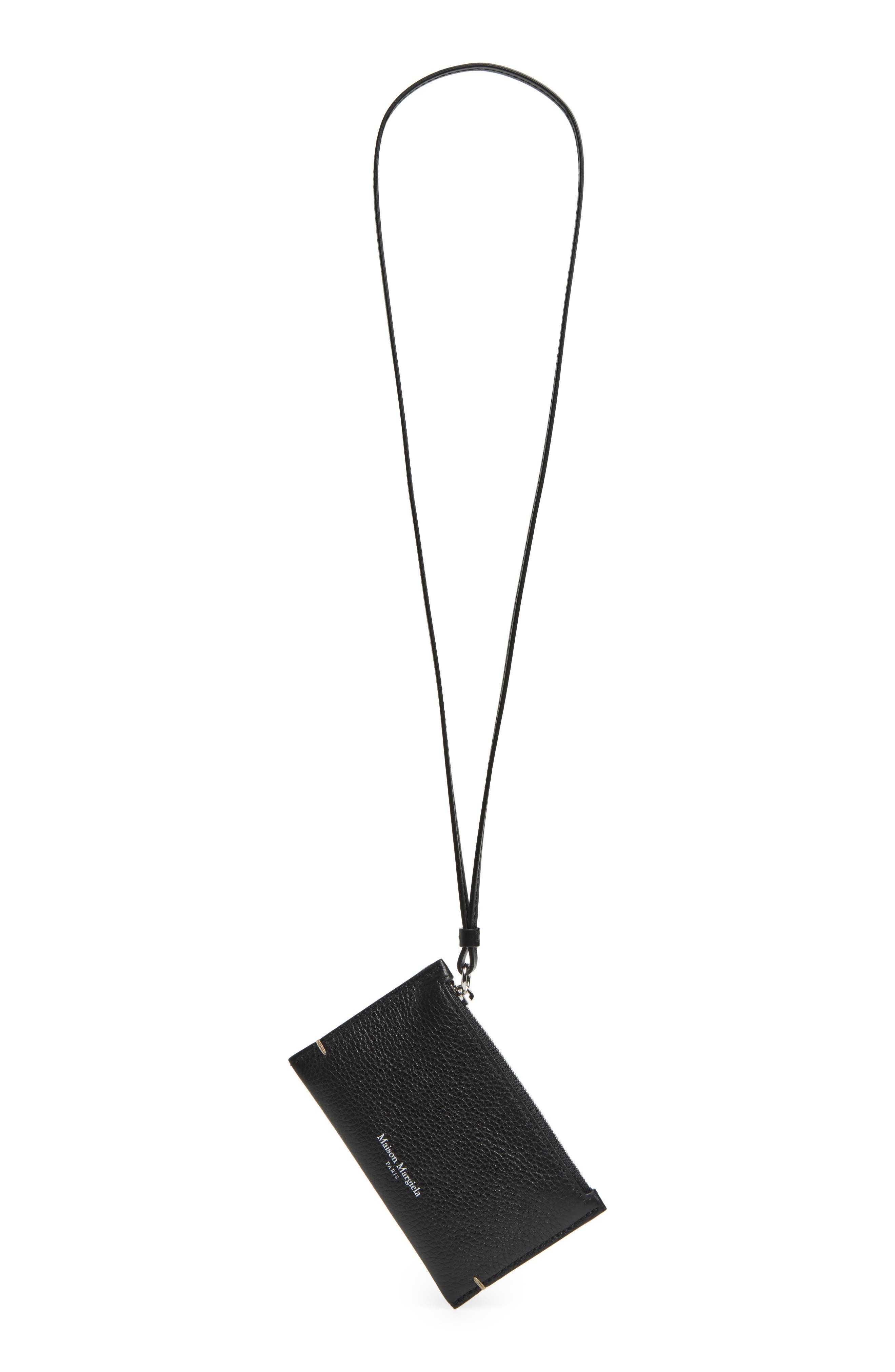 Maison Margiela Small MM4 Leather Pouch in Black/Black/Black at Nordstrom - 1