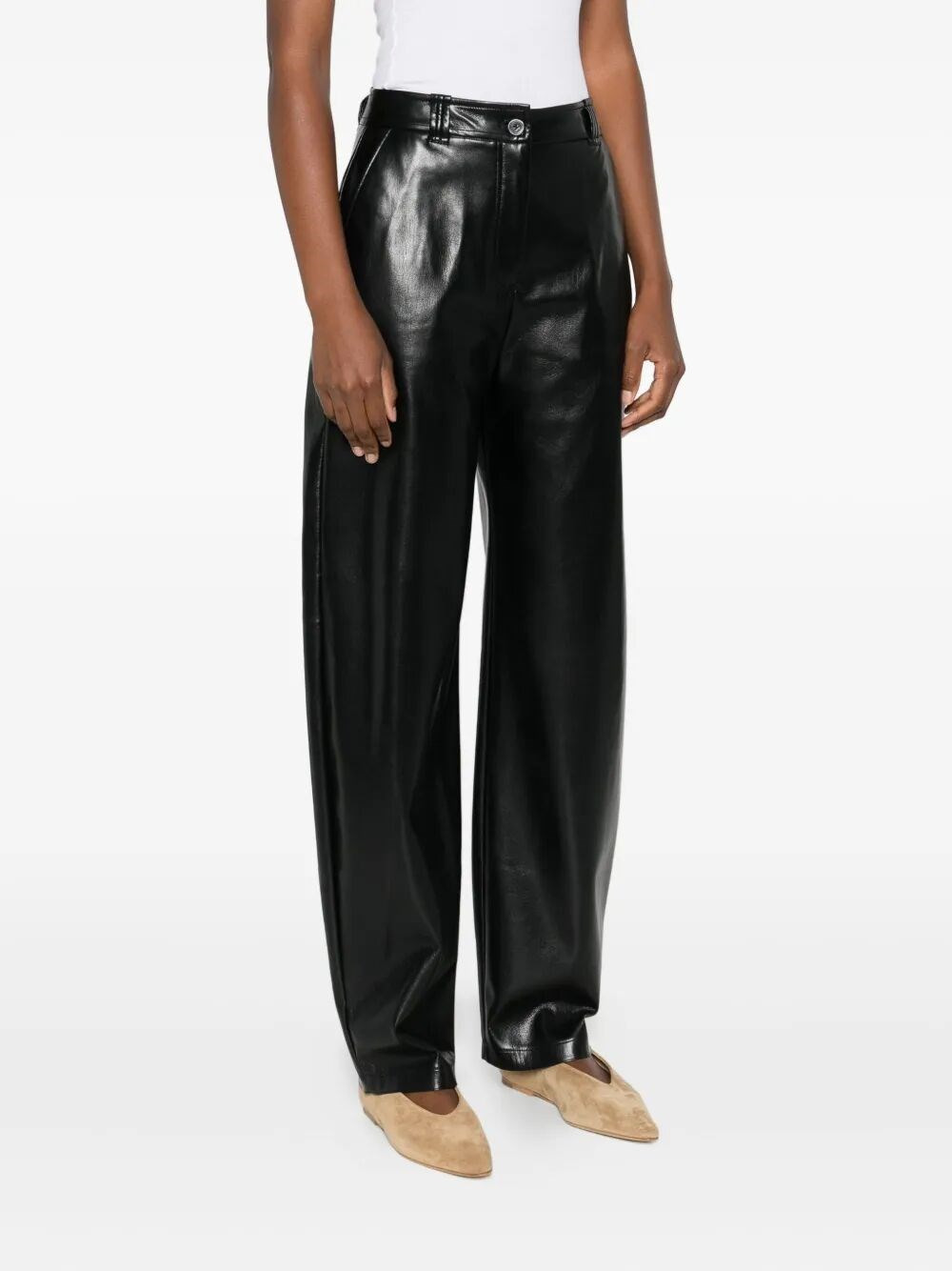`Panino` Faux Leather Pants - 3