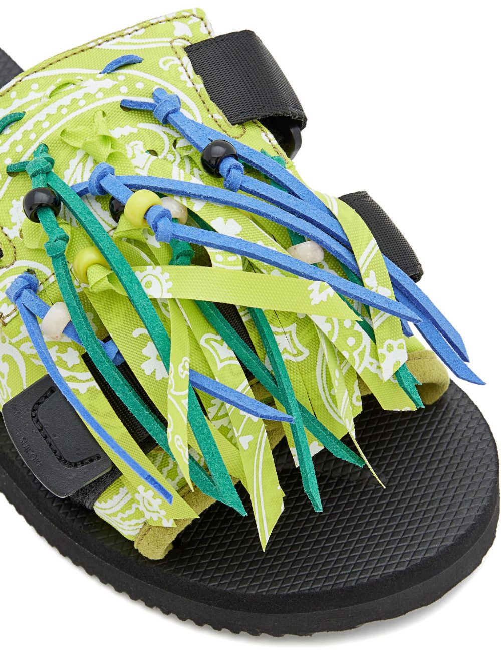 paisley-print fringe sandals - 3