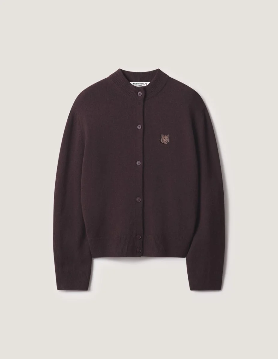FOX HEAD LAMBSWOOL HIGH NECK CARDIGAN - 1
