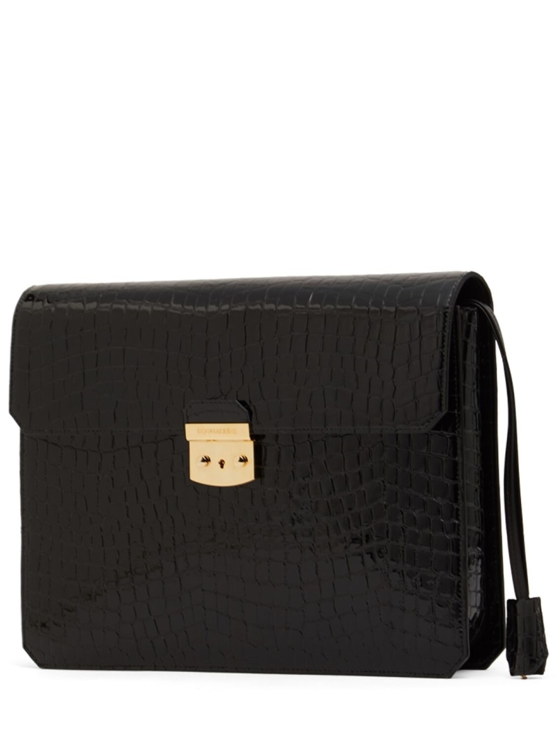 Big City Nights croc embossed clutch - 2