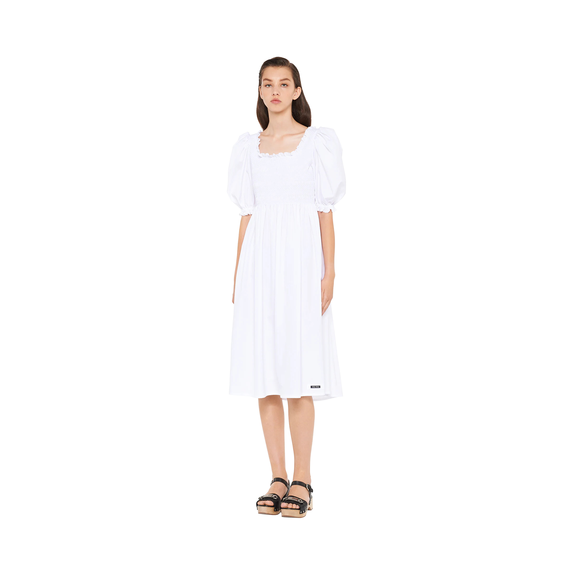 Embroidered poplin dress - 2