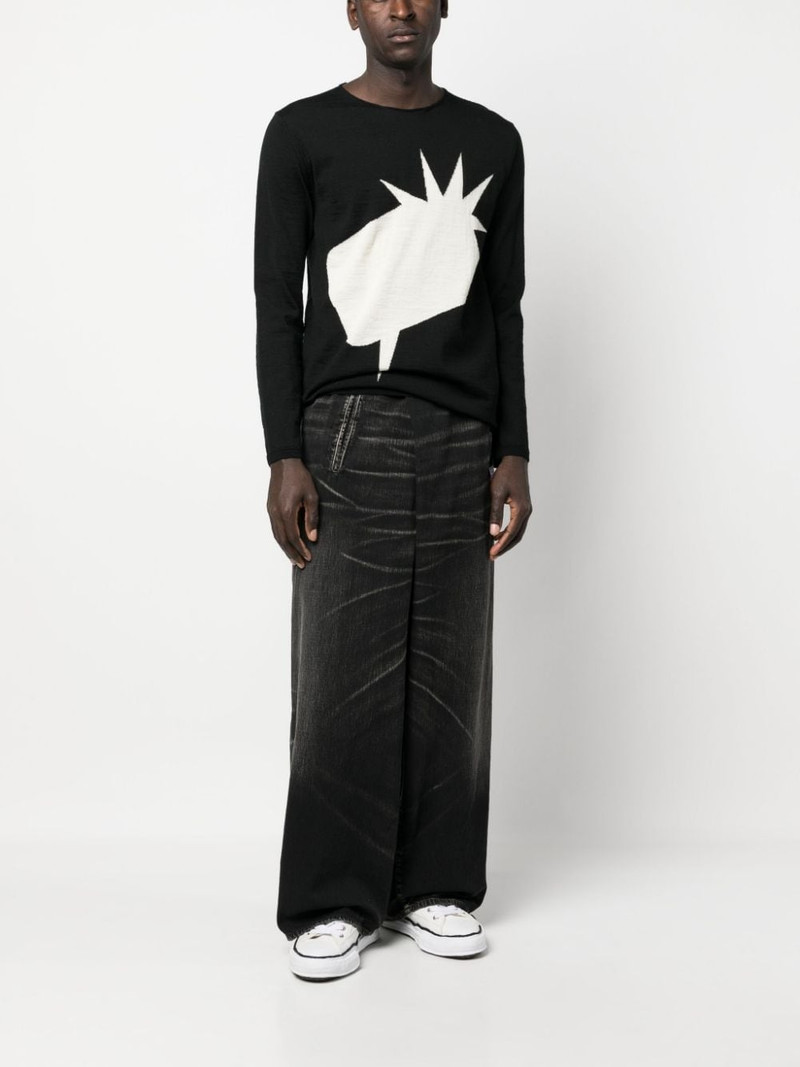 Maison MIHARAYASUHIRO off-centre whiskered wide-leg jeans outlook