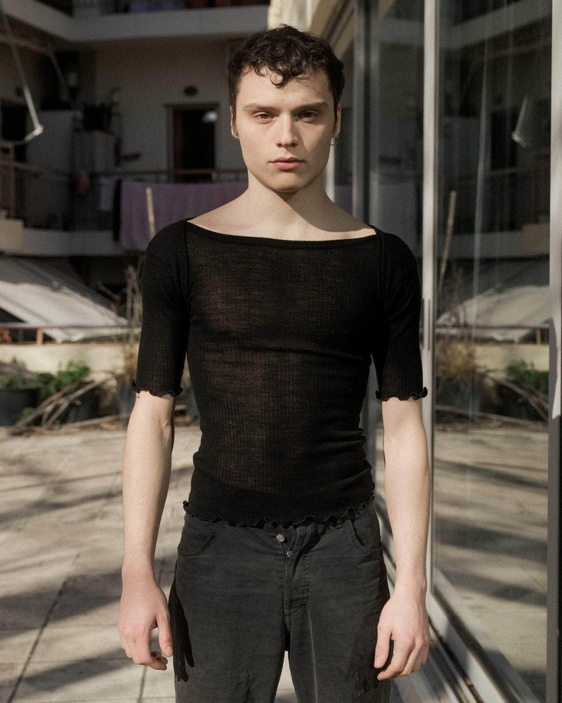 Disc Tee Shirt - Fine Wool Rib 1