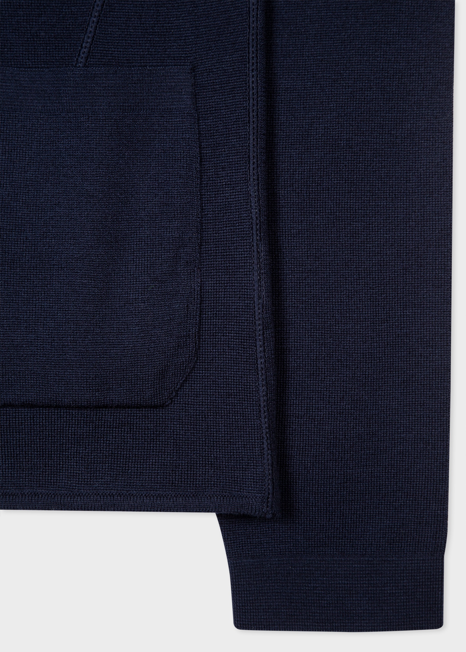 Dark Navy Merino Wool Cardigan Blazer - 4
