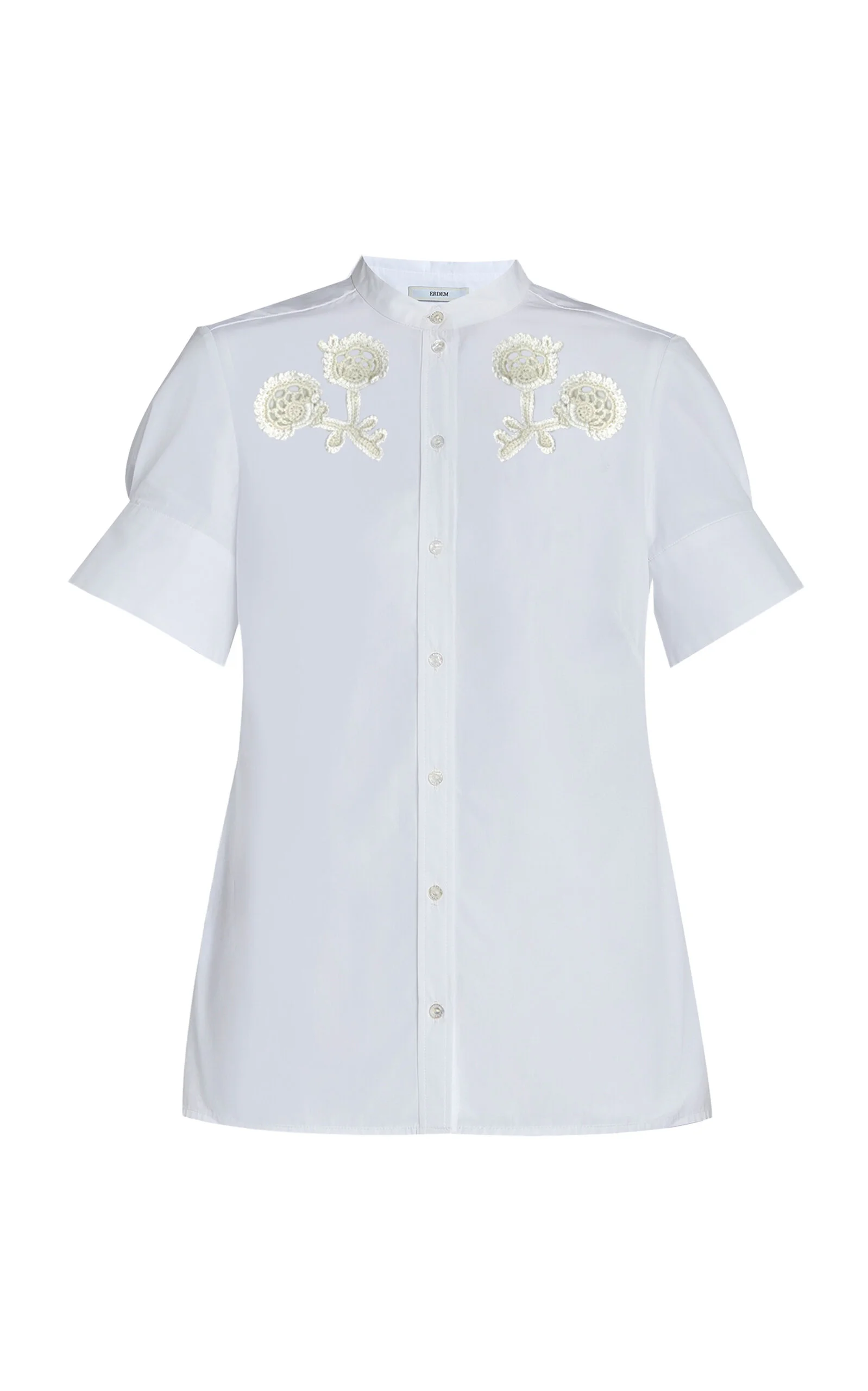 Appliquéd Organic-Cotton Top white - 1