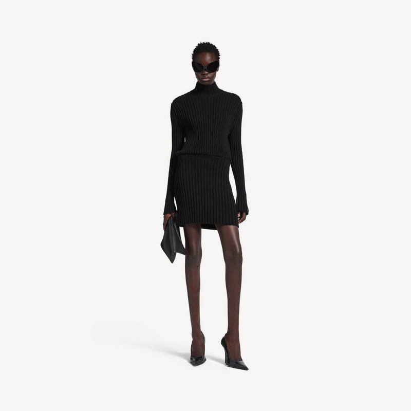 BALENCIAGA Women's Hourglass Mini Dress in Black outlook