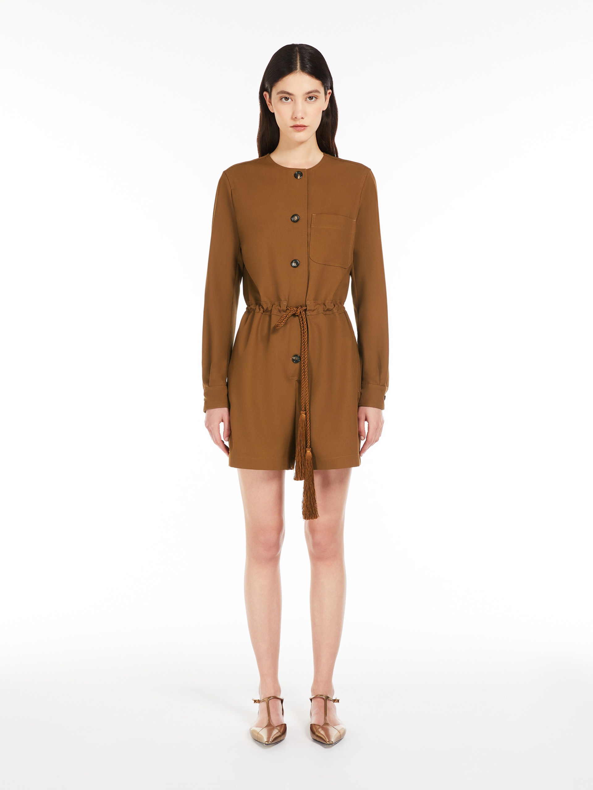 MAINE Gabardine wool short jumpsuit - 3