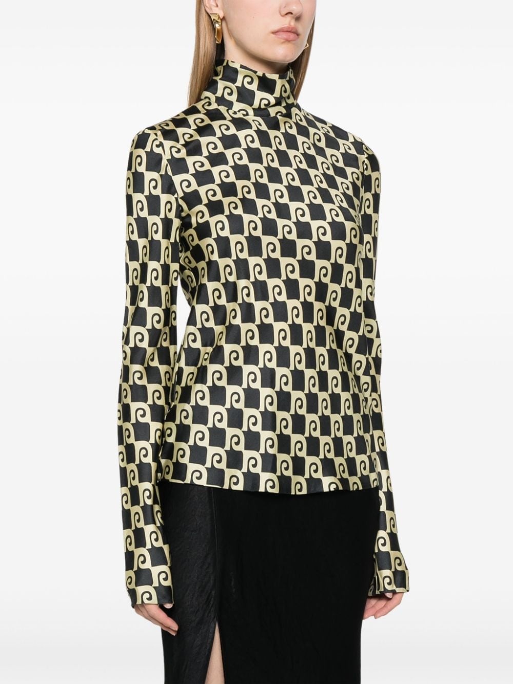 roll-neck long-sleeve top - 3