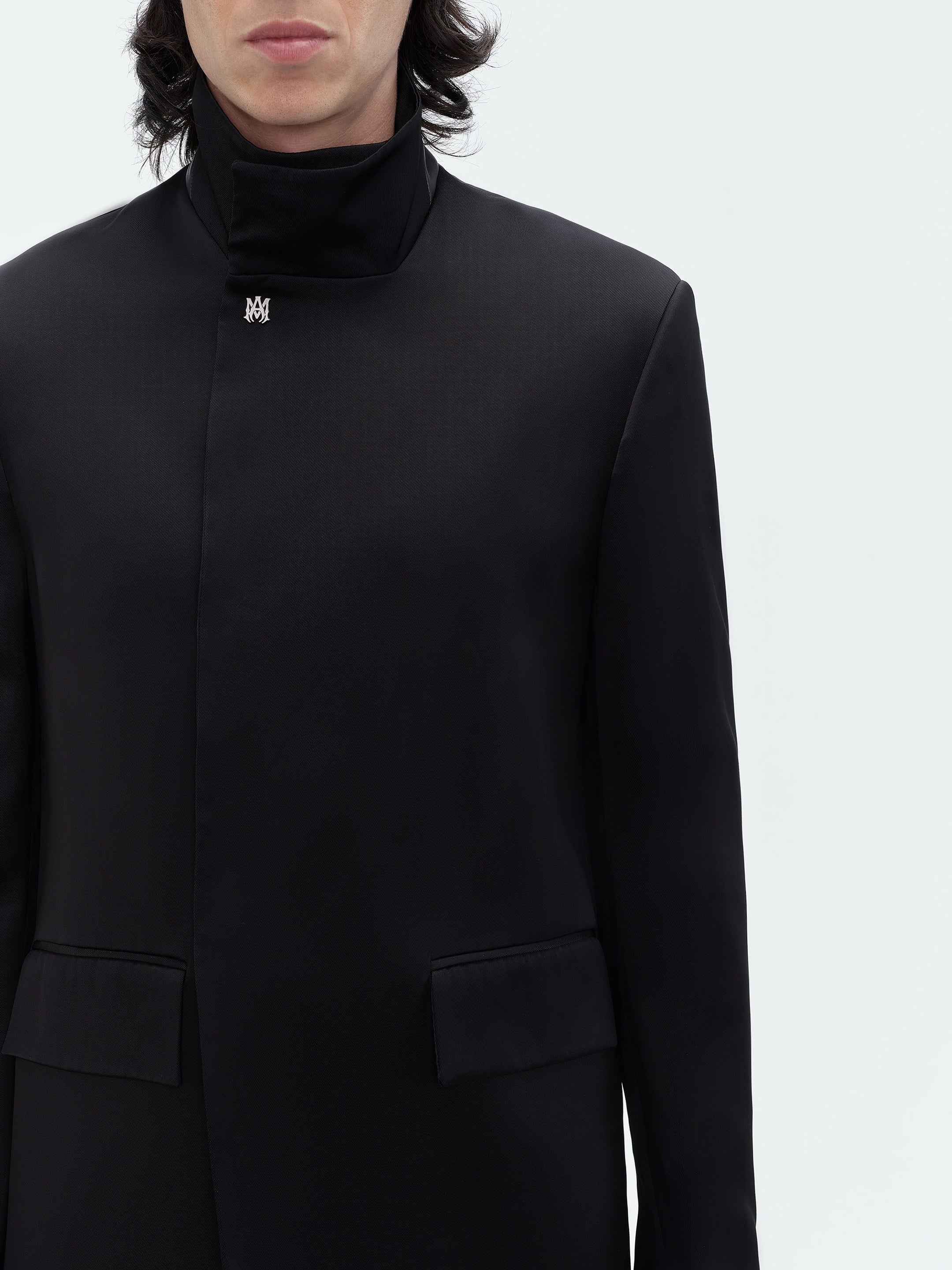 DOUBLE BREASTED STAND COLLAR BLAZER - 5